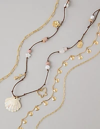 AE Layered Shell Necklaces 4-Pack