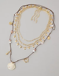 AE Layered Shell Necklaces 4-Pack