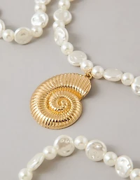 AE Faux Pearl & Shell Necklace