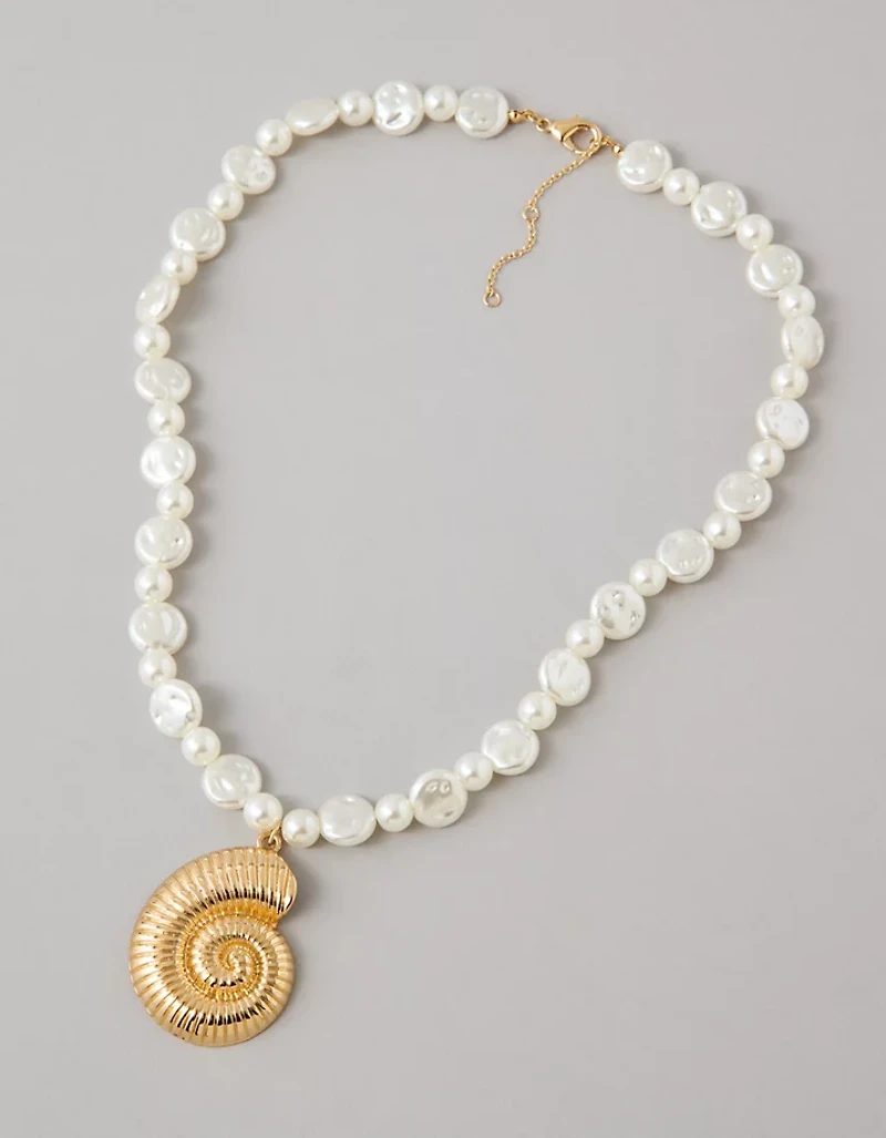 AE Faux Pearl & Shell Necklace