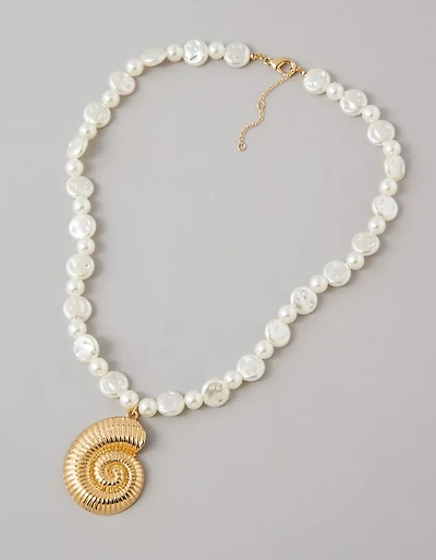 AE Faux Pearl & Shell Necklace