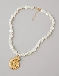 AE Faux Pearl & Shell Necklace