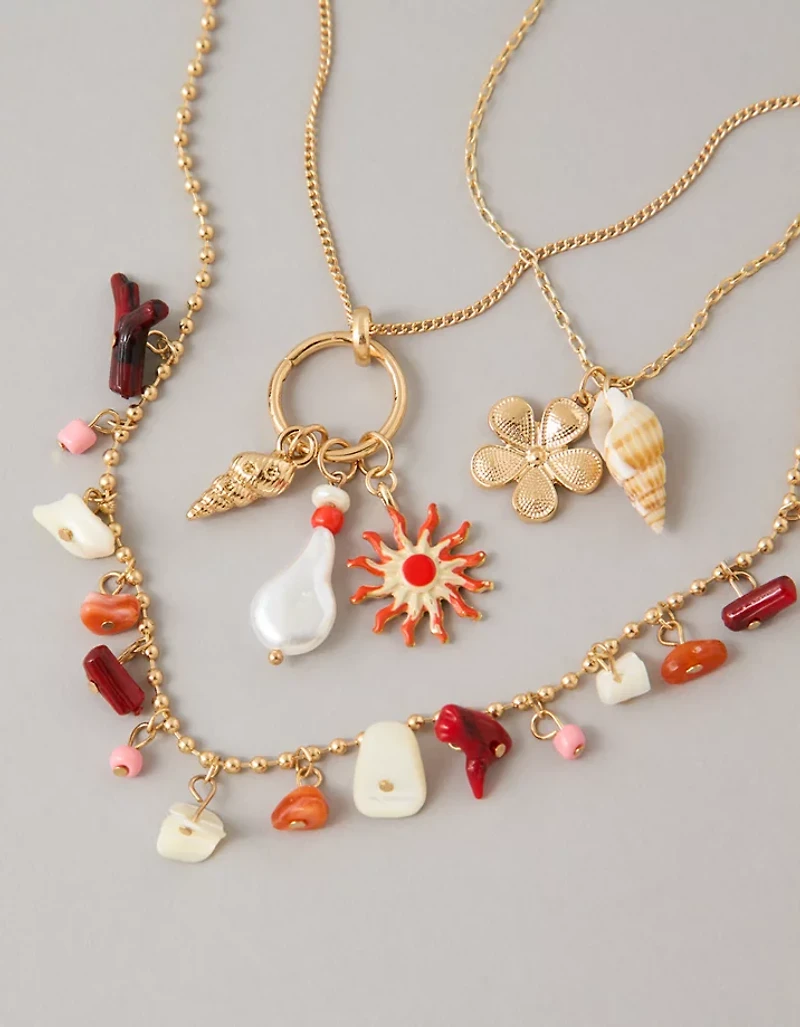 AE Peach Coral Necklace 3-Pack