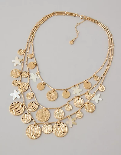 AE Coin & Flower Necklace