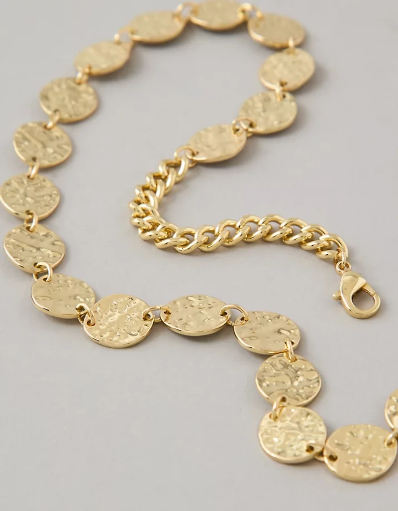 AE Hammered Coin Necklace