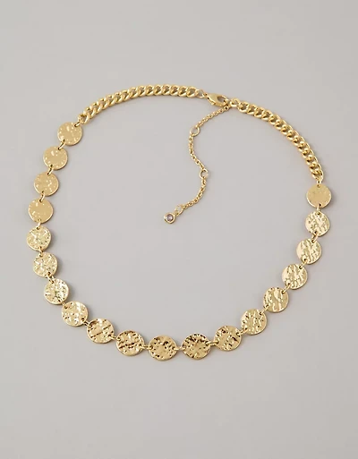 AE Hammered Coin Necklace