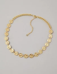 AE Hammered Coin Necklace