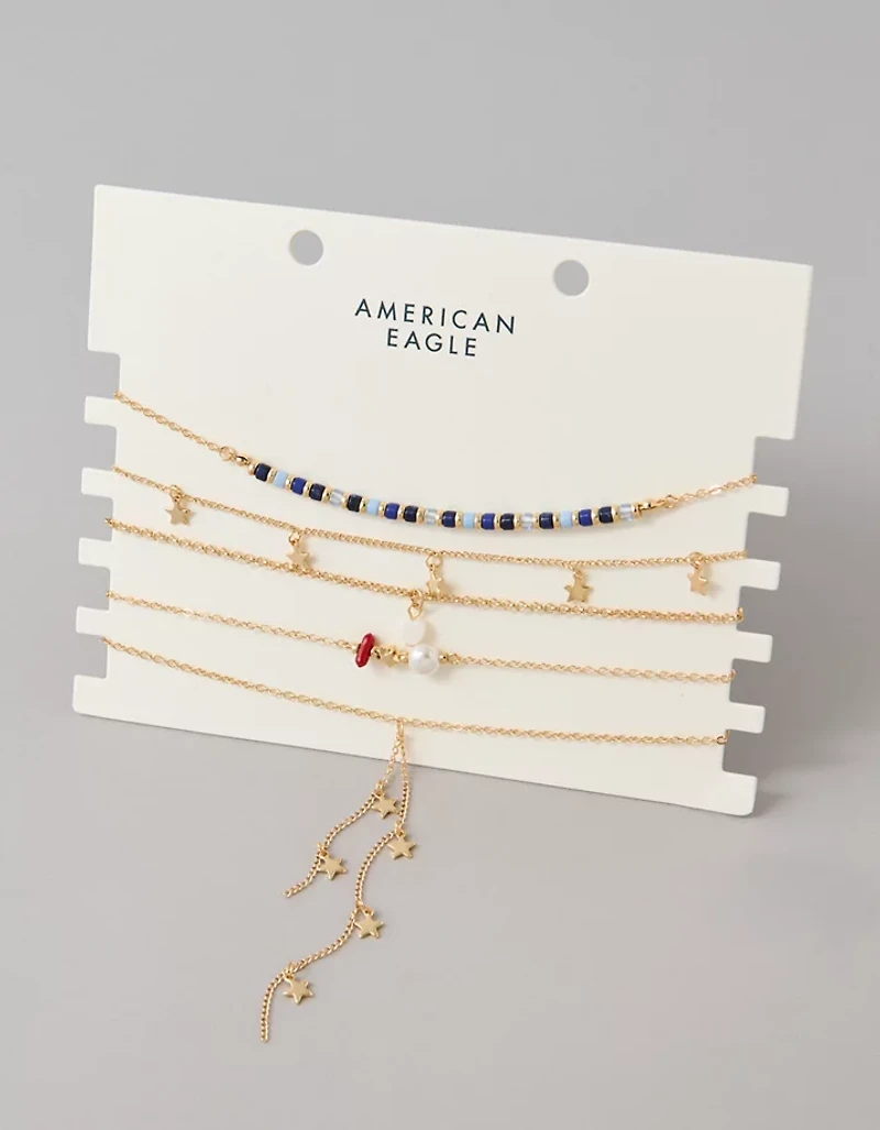 AE Red, White & Blue Necklaces 5-Pack