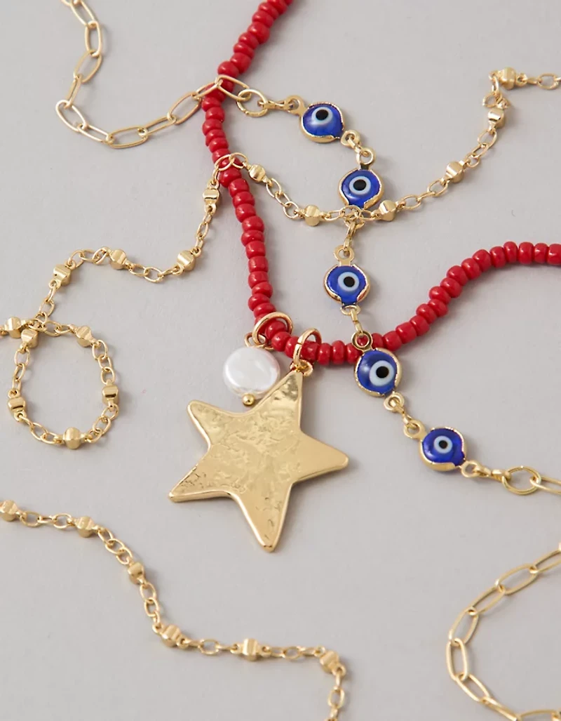 AE Beaded Pendant Necklaces 3-Pack