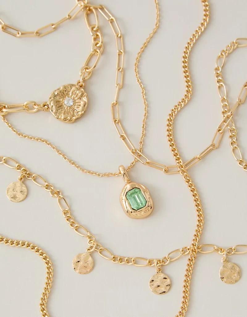 AE Green Stone Necklace 5-Pack