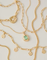AE Green Stone Necklace 5-Pack