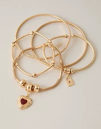Emballage de cinq bracelets cœur AE