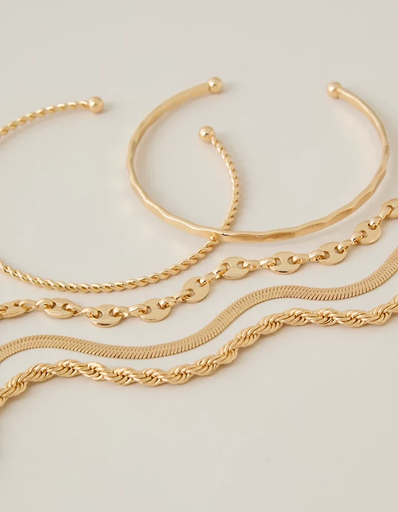 AEO Chain & Cuff Bracelet 5-Pack