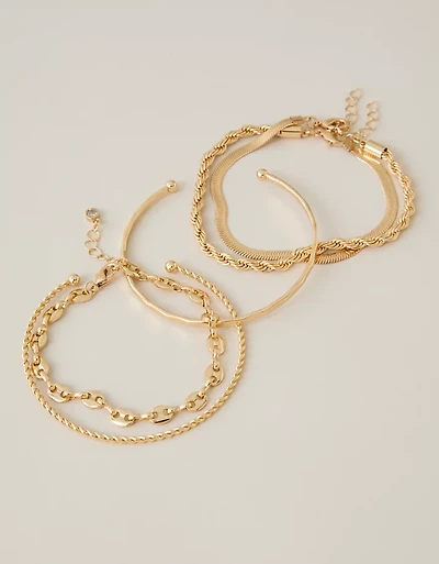 AEO Chain & Cuff Bracelet 5-Pack