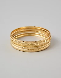 Ensemble de six bracelets joncs de ton doré AEO