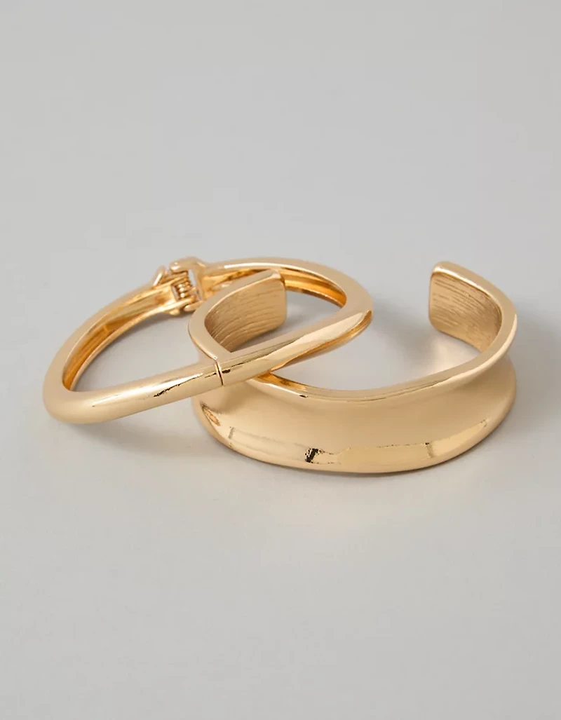Ensemble de deux bracelets à charnière sculptée AEO
