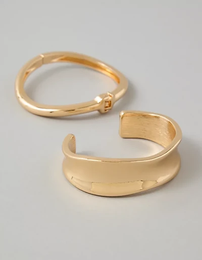 Ensemble de deux bracelets à charnière sculptée AEO