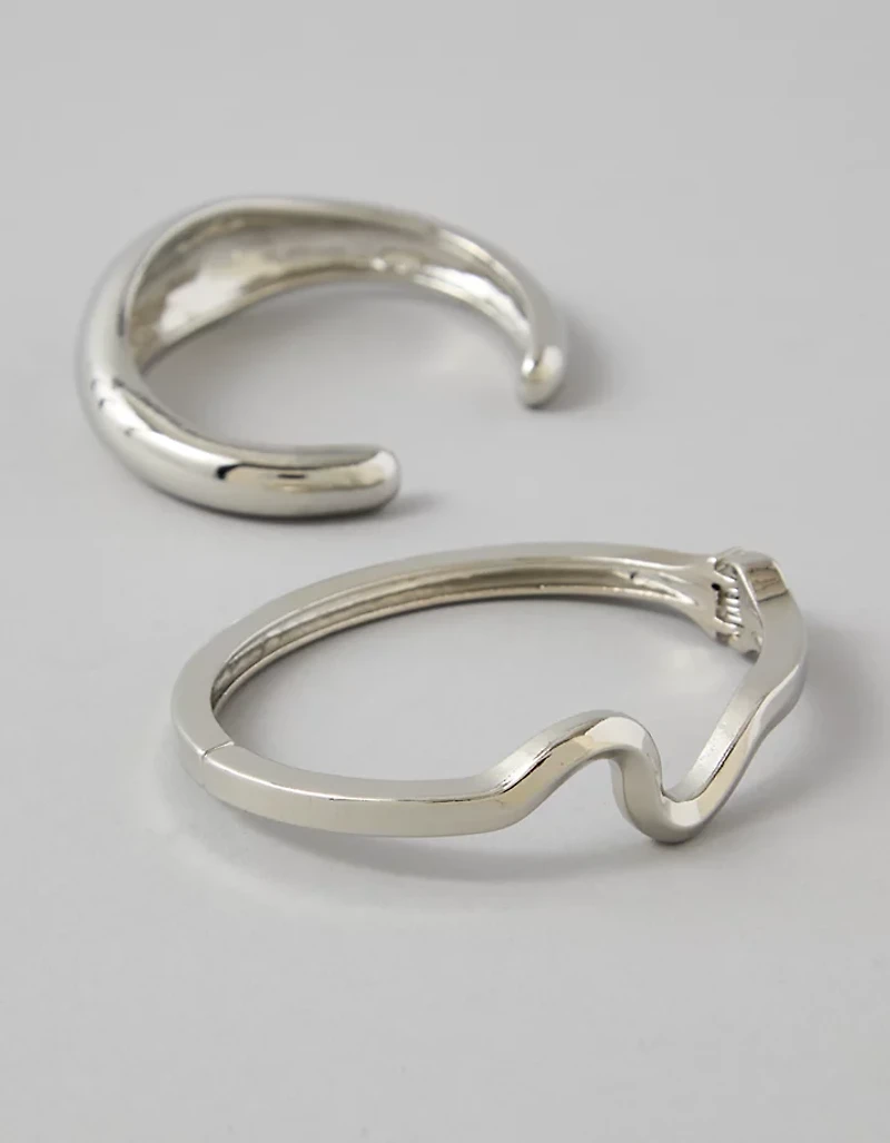 Ensemble de deux bracelets à charnière ondulée AEO