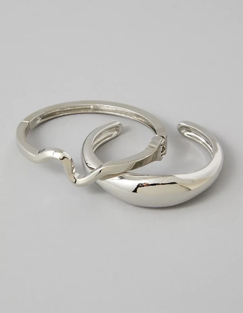 Ensemble de deux bracelets à charnière ondulée AEO
