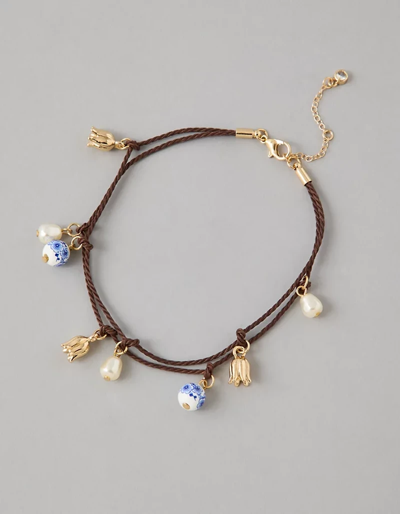 Bracelet de cheville à breloque tulipe AE