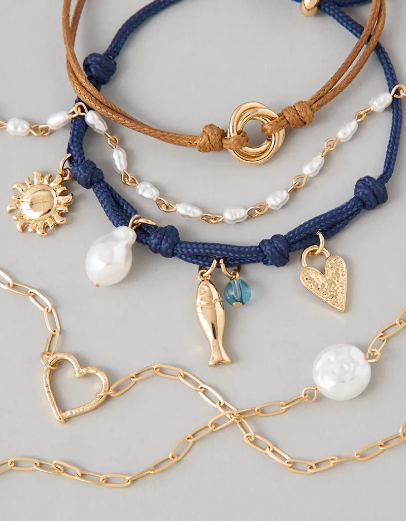 AE Brown & Blue Bracelets 5-Pack