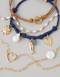 AE Brown & Blue Bracelets 5-Pack