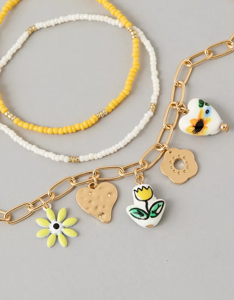 AE Yellow Tulip Bracelets 3-Pack