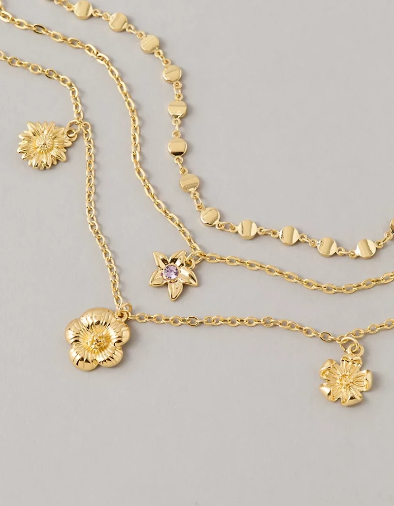 Ensemble de 3 bracelets de cheville à fleurs AE