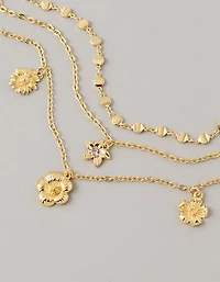 Ensemble de 3 bracelets de cheville à fleurs AE