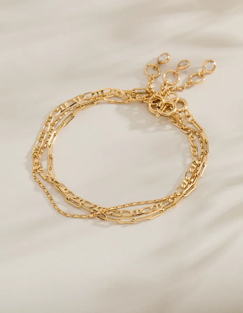 AE Keepers Collection 14K Gold Plated Bracelet 3-Pack