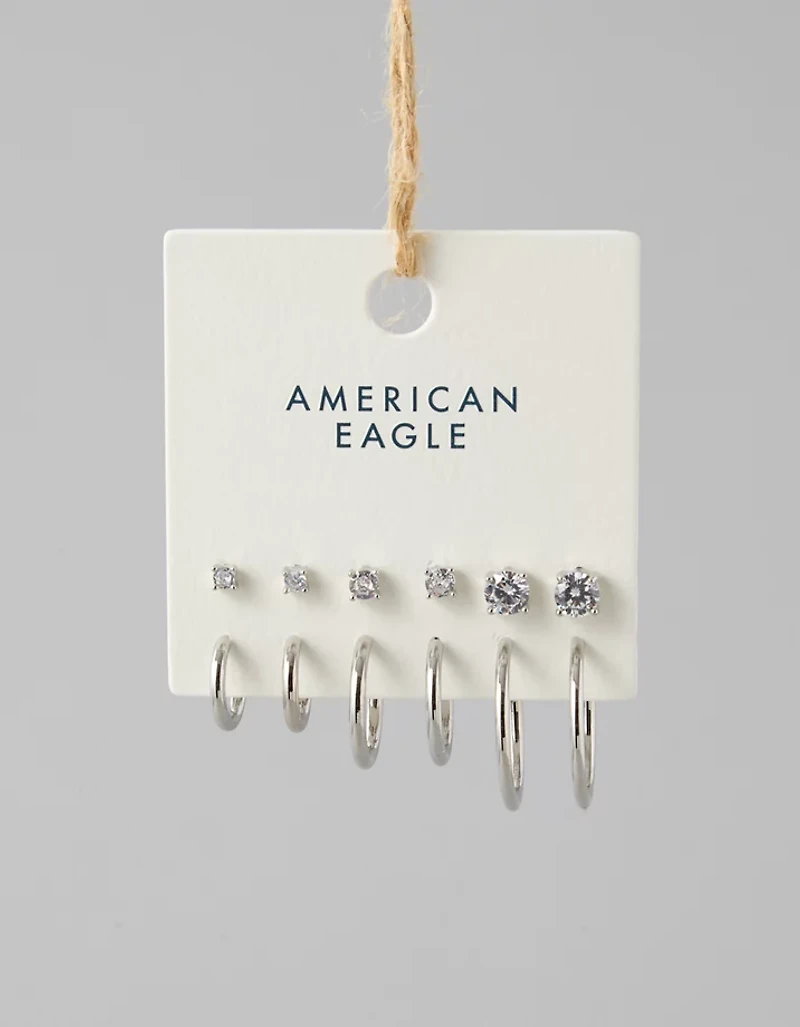 Ensemble de six créoles et clous d’oreilles AEO