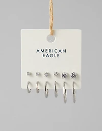 Ensemble de six créoles et clous d’oreilles AEO