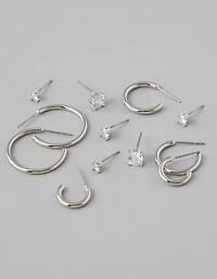 Ensemble de six créoles et clous d’oreilles AEO