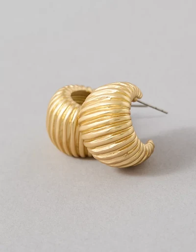 AEO Ribbed Wide Hoop Earrings