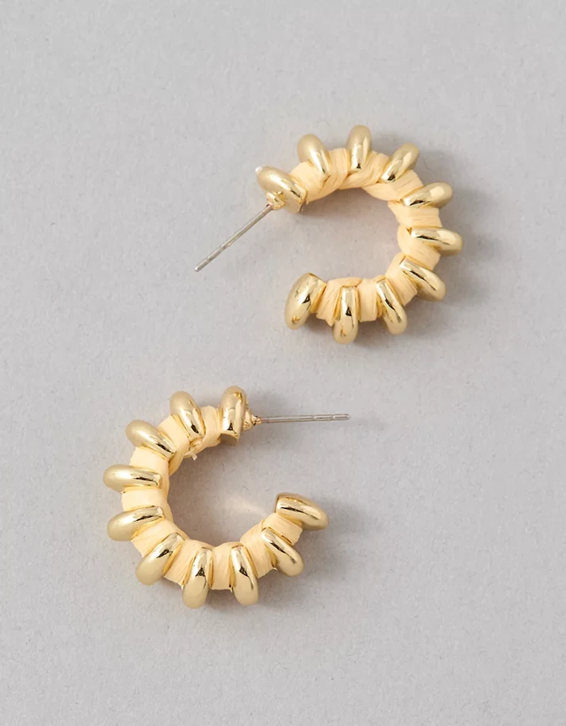 AEO Raffia Hoop Earrings