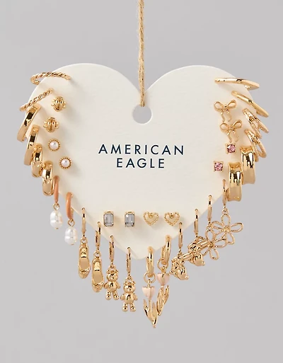 AEO Tulip Stud & Hoop Earrings 18-Pack