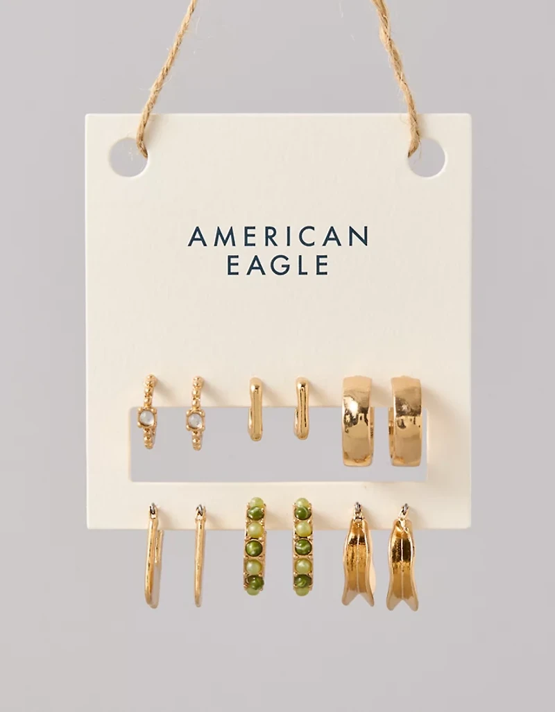 Lot de six paires de boucles d’oreilles rectangulaires AEO