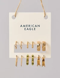 Lot de six paires de boucles d’oreilles rectangulaires AEO