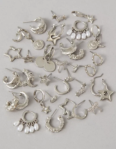 AEO Silver Star Earrings 18-Pack