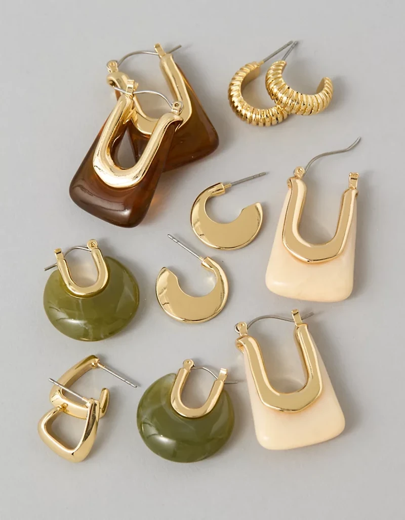 AEO Enamel Hoop Earrings 6-Pack