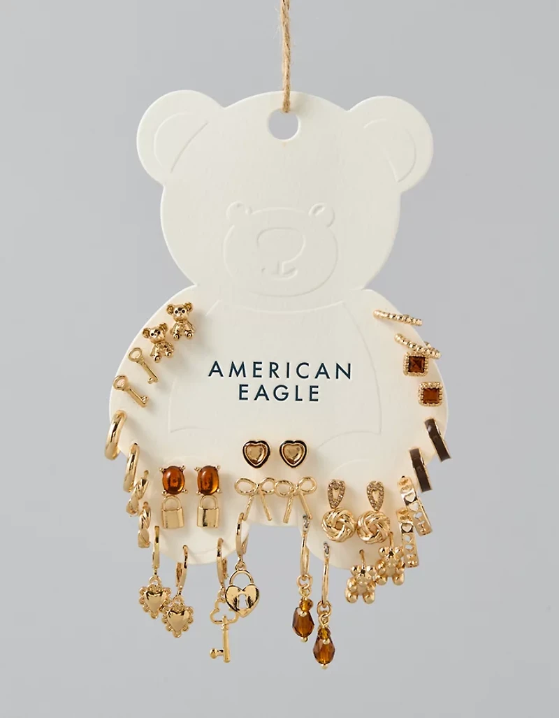 Emballage de 18 paires de boucles d’oreilles ours en peluche AEO