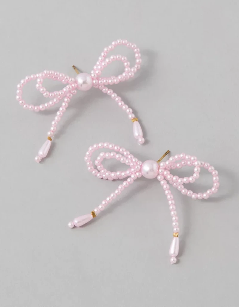 Boucles d’oreille en forme de boucle avec perle AE