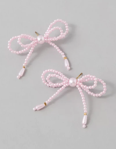 Boucles d’oreille en forme de boucle avec perle AE