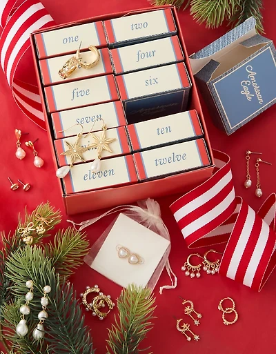 Calendrier de l’avent de boucles d’oreille 12 jours AE