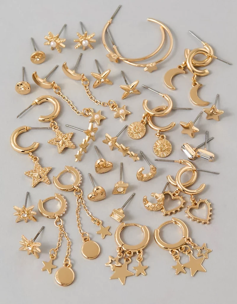 Emballage de 18 boucles d’oreilles perle et métal AE