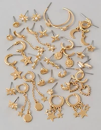 Emballage de 18 boucles d’oreilles perle et métal AE