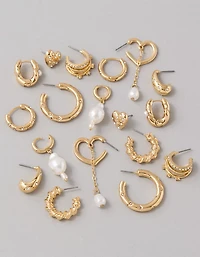 Emballage de neuf paires de boucles d’oreilles cœur AE