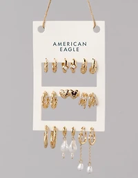 Emballage de neuf paires de boucles d’oreilles cœur AE