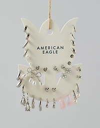 Ensemble de 18 paires de boucles d’oreilles argentées AE