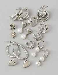 Emballage de neuf paires boucles d’oreilles assorties AE